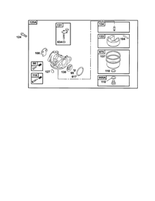 Carburetor/Valve Kit 2 Diagram and Parts List for 121700-121799 4006-4009 Briggs and Stratton Engine